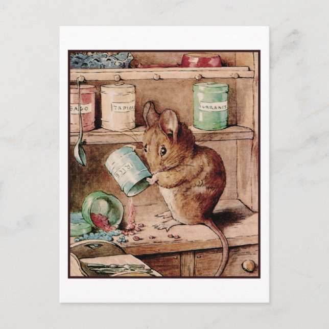 Postal Dos ratones malos de Beatrix Potter (Anverso)