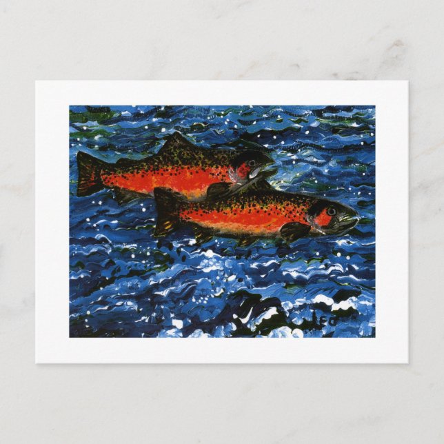 Postal Dos Salmones (Anverso)