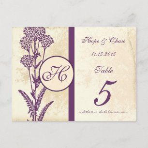 Postal Dos se convertirán en una flor morada vintage