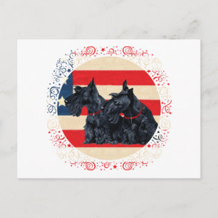 Postal Dos Terriers Escoceses Patrióticos