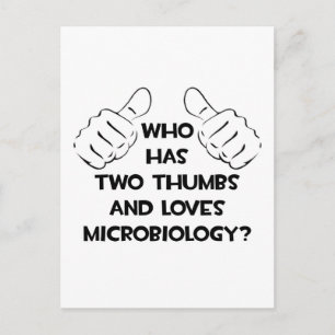 Postal Dos Thumbs y Ama la Microbiología