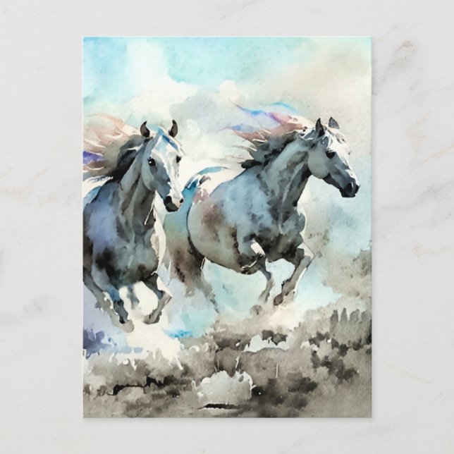 Postal Dos torrenciales contra el viento (Anverso)