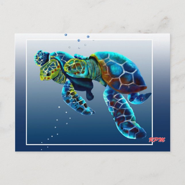 Postal Dos tortugas (Anverso)