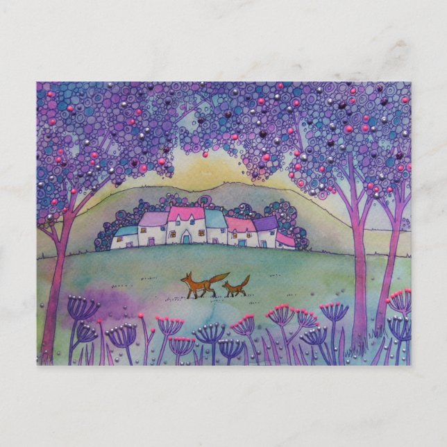 Postal Dos zorros (Anverso)