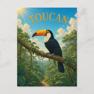 Postal Dosel de la selva tropical de Toucan Watercolor Ge
