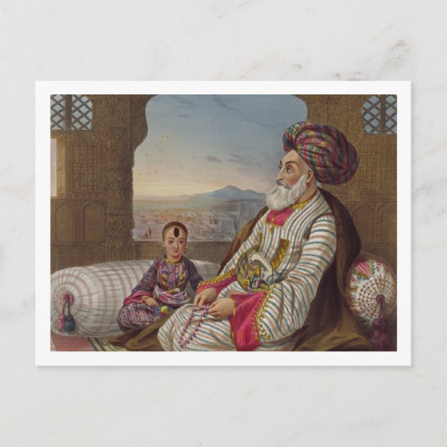 Postal Dost Mahommed (1793-1863) Rey de Caubul y su Y (Anverso)