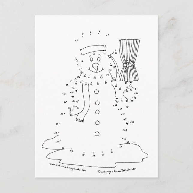 Postal Dot to Dot Snowman (Anverso)