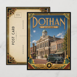 Postal Dothan Alabama Arte Deco Vintage Edad de Oro