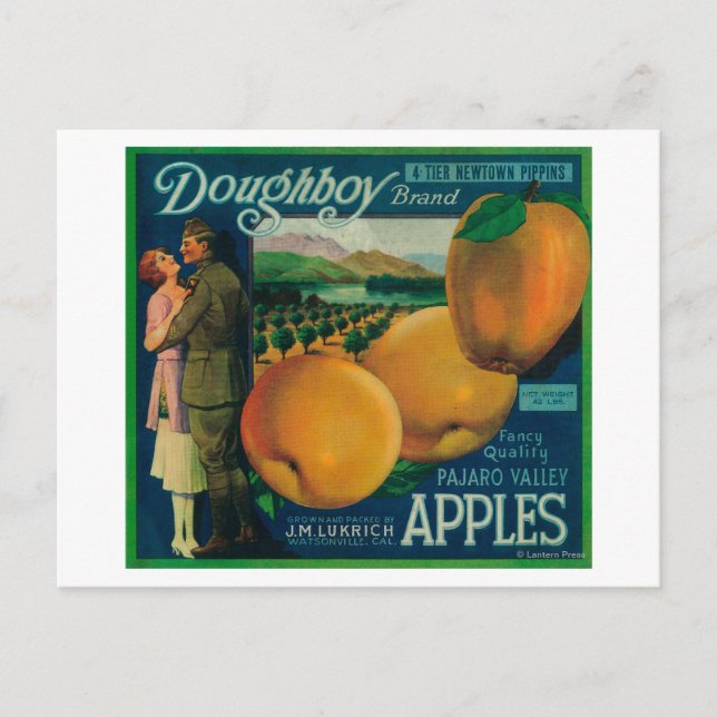 Postal Doughboy Apple Crate LabelWatsonville, CA (Anverso)