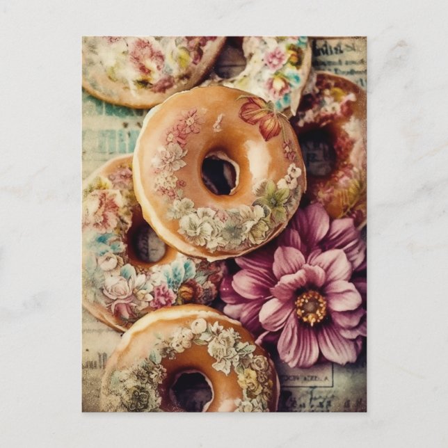 Postal Doughnut floral (Anverso)