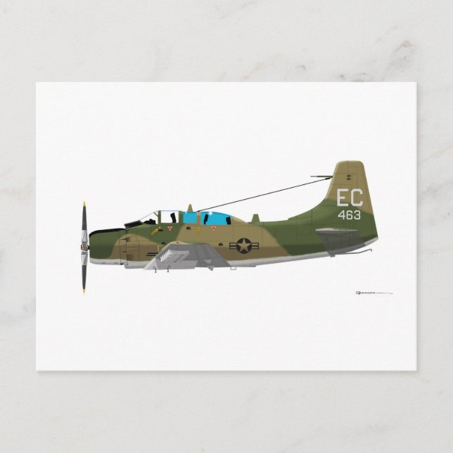 Postal Douglas A-1E Skyraider (Anverso)