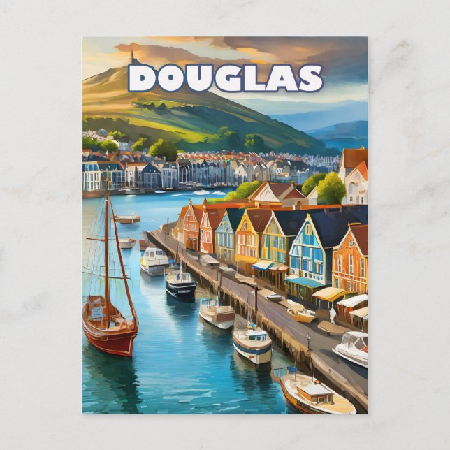 Postal Douglas, capitale animée de l'île de Man (Anverso)