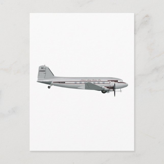 Postal Douglas DC-3 Johnson Flying Service (Anverso)