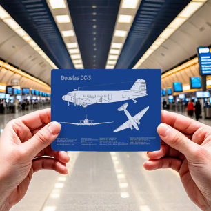 Postal Douglas DC-3 - Plan de dibujo del plano aéreo ABD