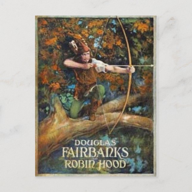 Postal Douglas Fairbanks como Robin Hood (Anverso)