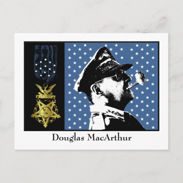 Postal Douglas MacArthur - Medalla de Honor Ganadora (Anverso)