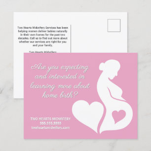 Postal Doula Beautiful Pregancy Business Pink