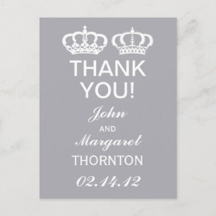Postal Dove Gray Royal Couple Gracias