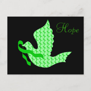 Postal Dove of Hope Green Ribbon - Cáncer Hepático