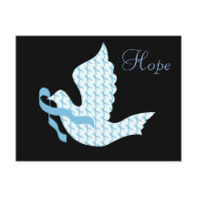 Dove of Hope Light Blue Ribbon - Cáncer de próstat