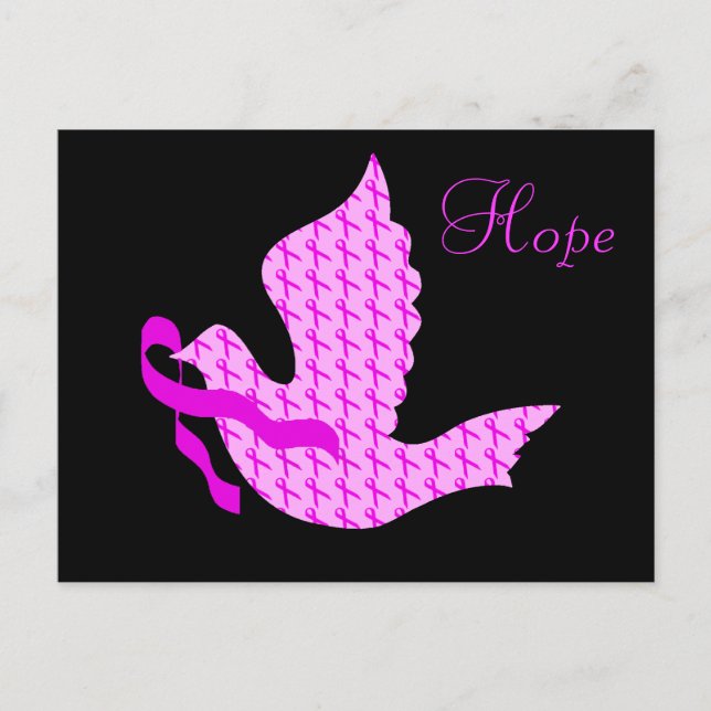Postal Dove of Hope Pink Ribbon - Cáncer de Mama (Anverso)