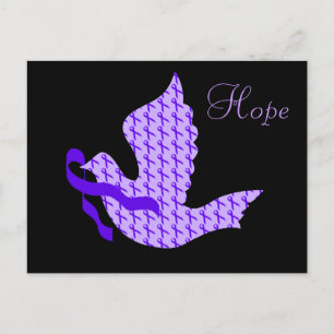 Postal Dove of Hope Purple Ribbon - Crohn's & Colitis