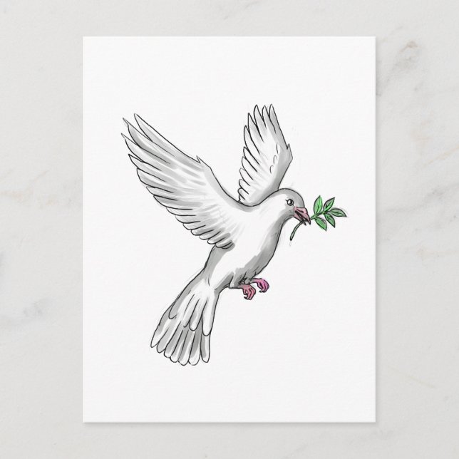 Postal Dove Olive Leaf Tattoo (Anverso)