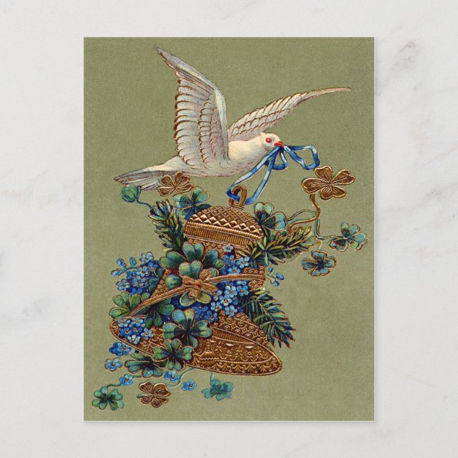 Postal Dove Olvídame No Cuatro Letras Clover Bell Evergre (Anverso)