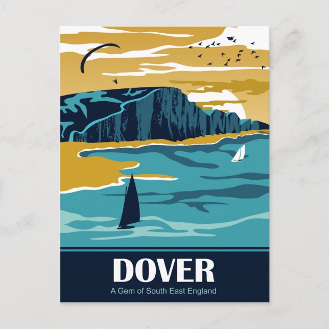 Postal Dover en azul (Anverso)