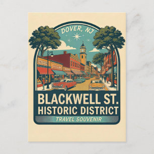 Postal Dover NJ Distrito Histórico de Blackwell St Retro
