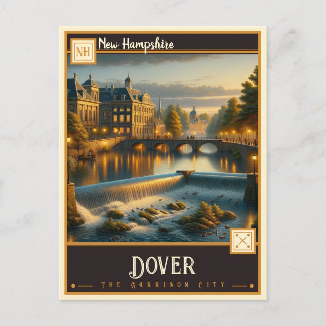 Postal Dover, Nuevo Hampshire | Vintage (Anverso)