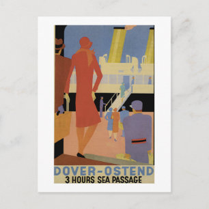 Postal Dover-Ostend - Paso marítimo de 3 horas - Vintage