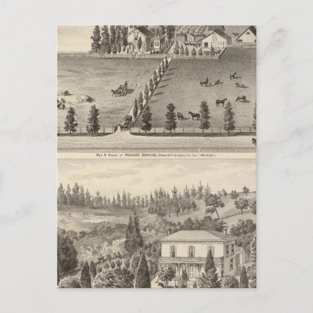 Postal Dowling, residencias de Marston (Anverso)