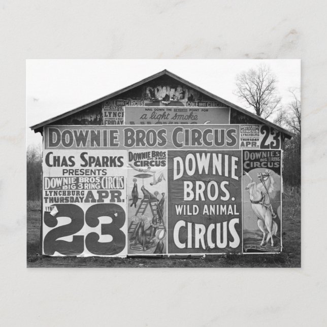Postal Downie Bros. Circo, 1936 (Anverso)