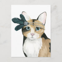 Downton Cat | Bejeweling con plumas