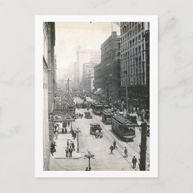 Postal Downtown View, Seattle, Washington 1910 Vintage (Anverso)