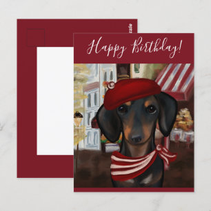 Postal Doxie negro y canela