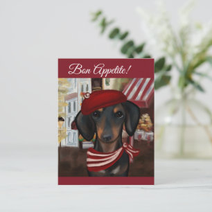 Postal Doxie negro y canela