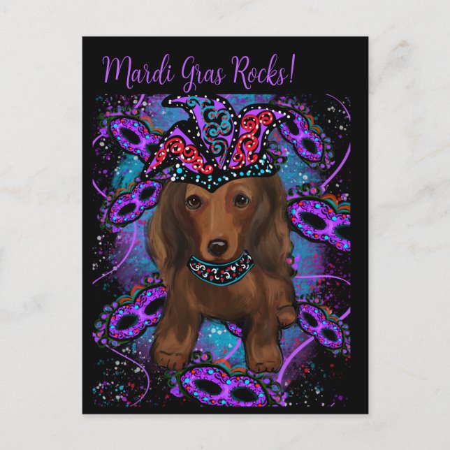 POSTAL DOXIE ROJO DE PELO LARGO (Anverso)