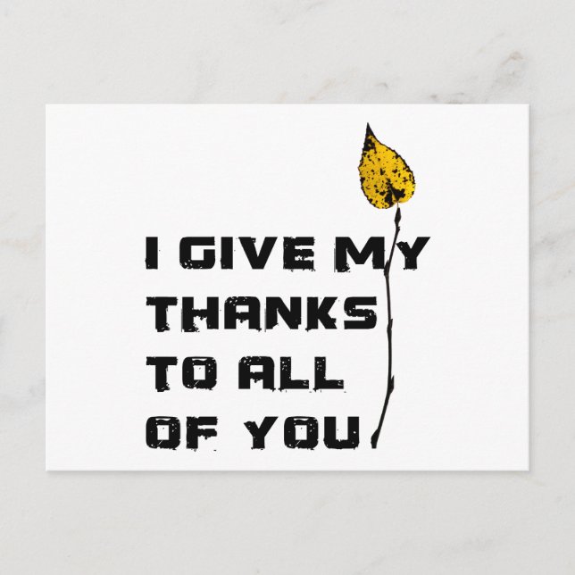 Postal Doy Las Gracias A Todos Ustedes. (Anverso)