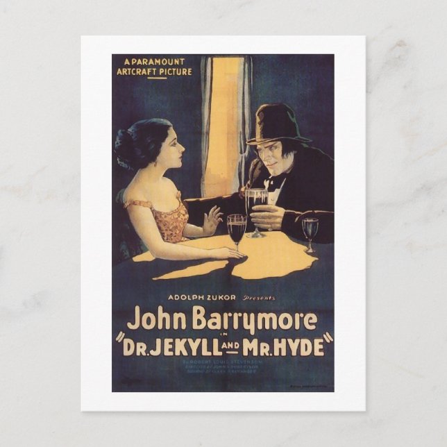 Postal Dr. Jekyll y el Sr. Hyde Silent Horror Movie (Anverso)