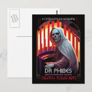 Postal Dr. Phibes Sinfonía de Venganza Pos Horror Gótico