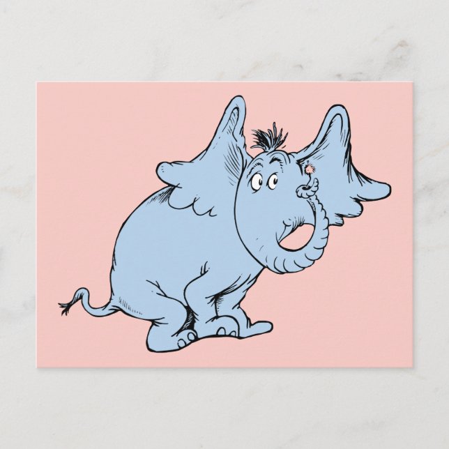 Postal Dr. Seuss | Aspecto lateral Horton (Anverso)