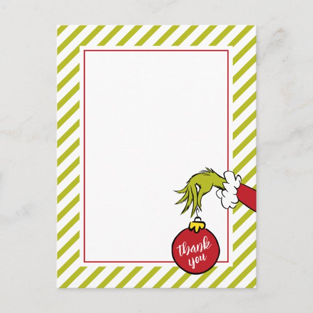 Postal Dr. Seuss | Baby Shower del Grinch Niño Gracias (Anverso)
