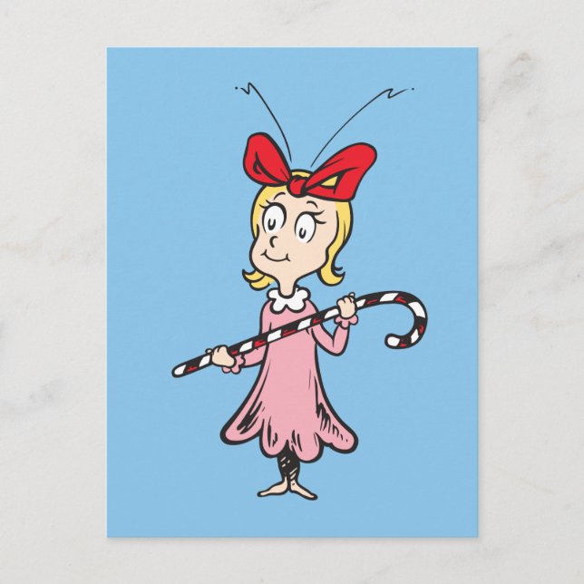 Postal Dr. Seuss | Cindy-Lou Who - Holding Candy Cane (Anverso)