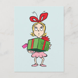 Postal Dr. Seuss Cindy-Lou Who - Holding Present