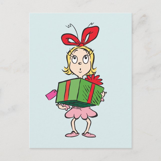 Postal Dr. Seuss | Cindy-Lou Who - Holding Present (Anverso)