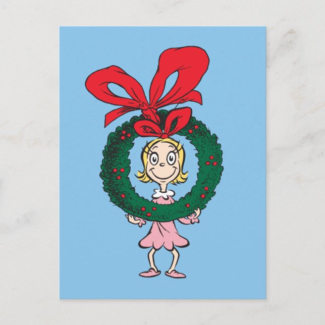 Postal Dr. Seuss | Cindy-Lou Who - Wreath (Anverso)