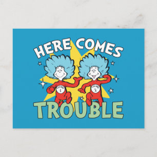 Postal Dr. Seuss Cosa Uno Cosa Dos Aquí Viene el Proble