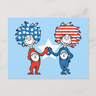 Postal Dr. Seuss Cosa Uno Cosa Dos Gráfico Patriótico